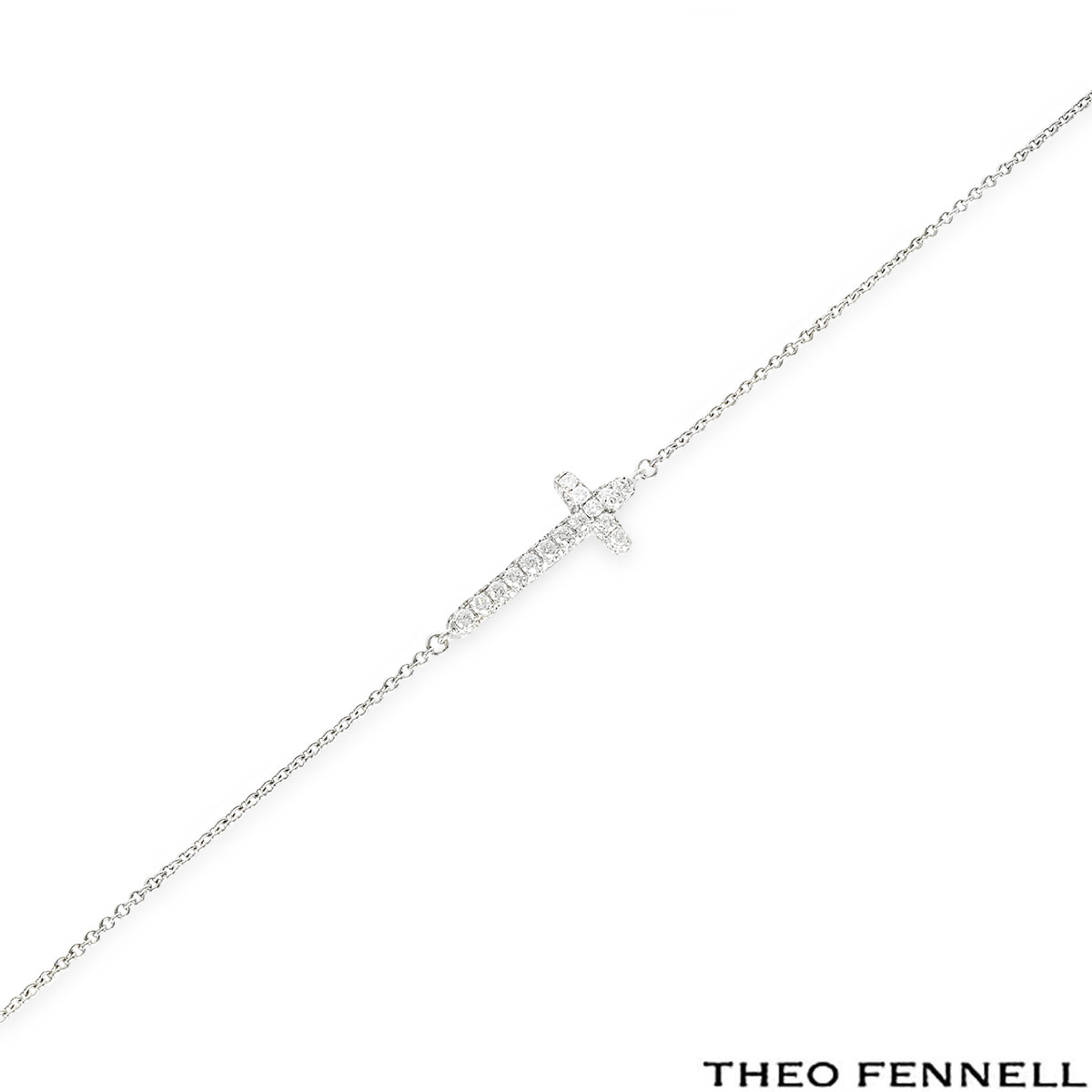 Theo Fennell White Gold Diamond Cross Bracelet 0.45ct TDW